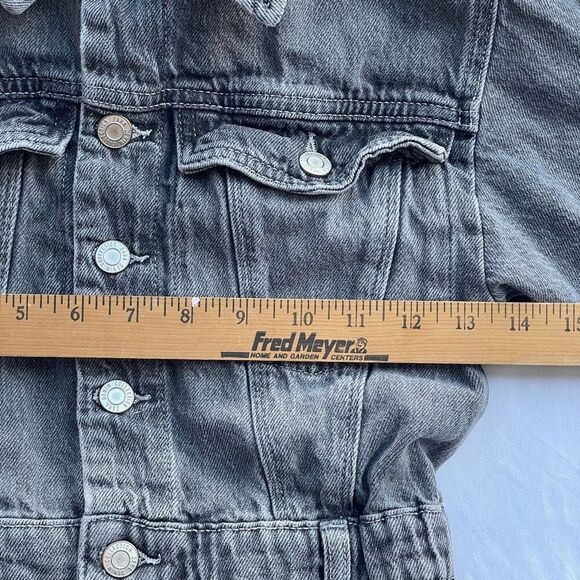 ZARA Jumpsuit Youth 11-12 Grey Denim Long Sleeve Retro‎ Button Up - Picture 7 of 12